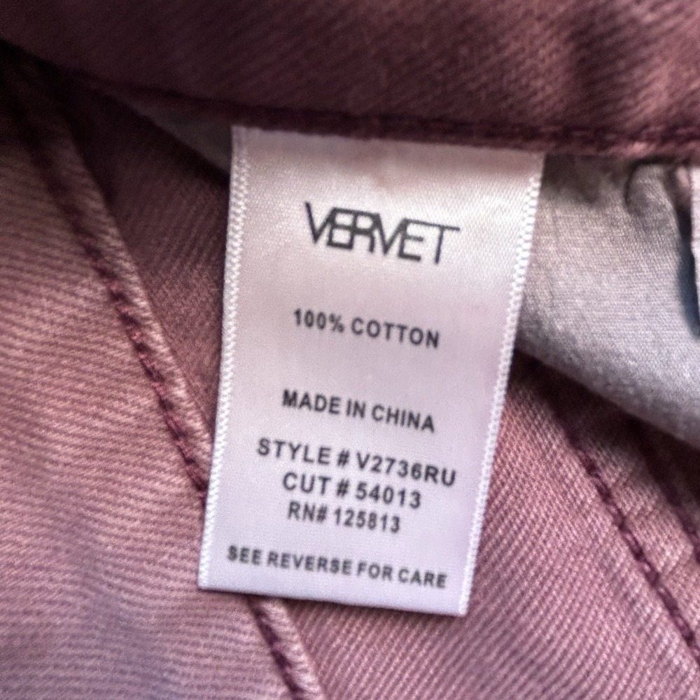 Vervet Leslie Mauve Crop jeans Raw Hem Size 27 NEW 90's VTG. Flare Distressed - Picture 4 of 15